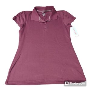 Nwt cat & Jack burgundy uniform polo
